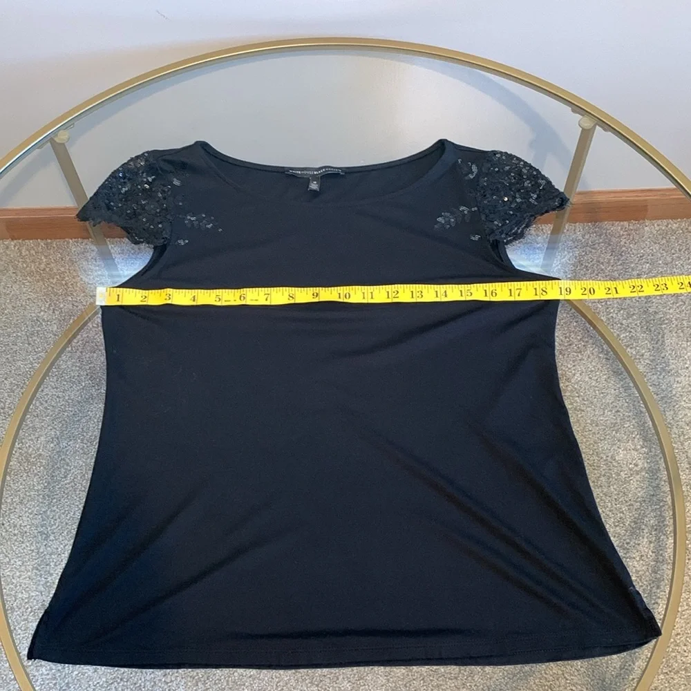 White House Black Market top with sequined cap sleeves - Picture 10 of 16